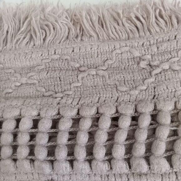 Pink & Beige Open Knit Fringe Lightweight Acrylic Infinity Scarves Bundle of 2 - Picture 6 of 12